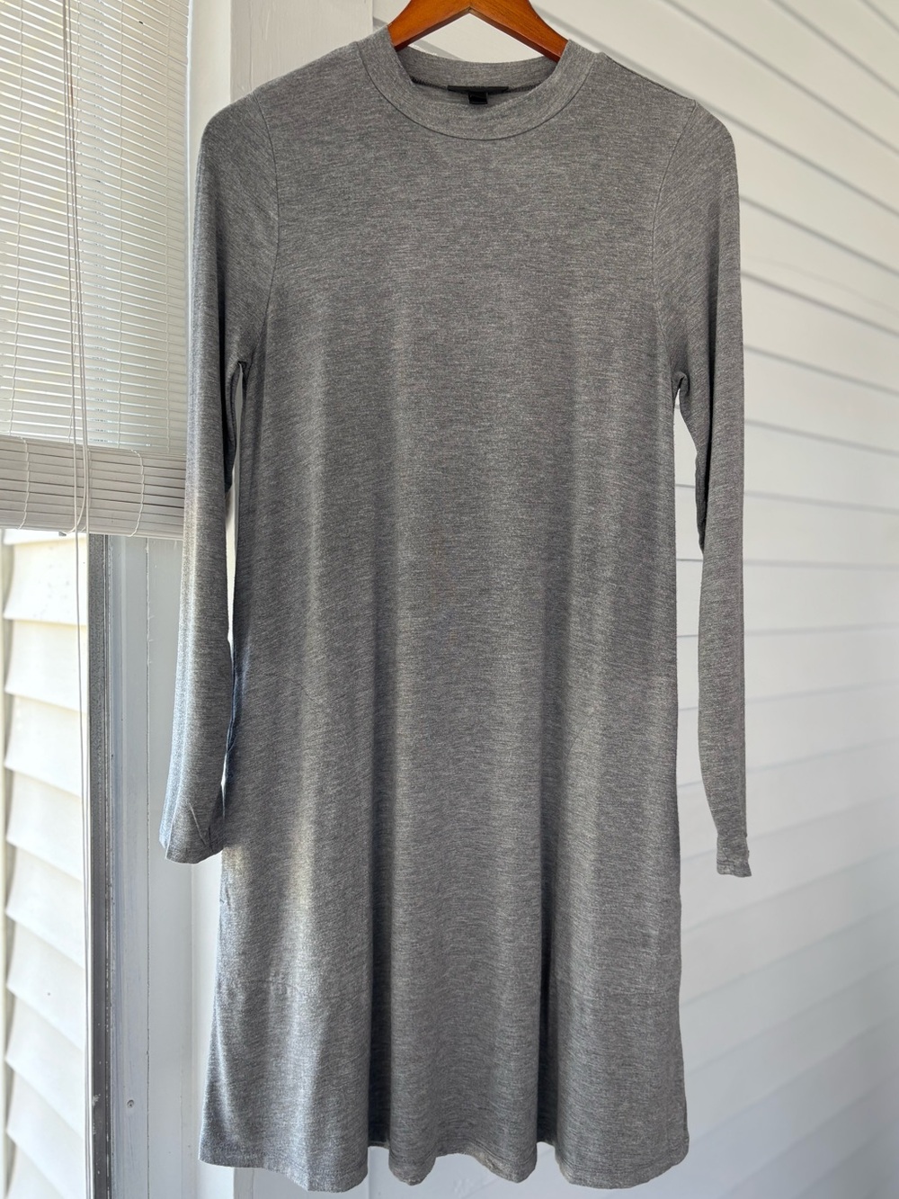 J. Crew Classic Long Sleeve Mini Grey  Dress